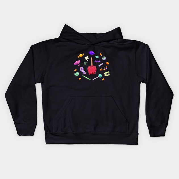 Halloween Candy Kids Hoodie by SarahWrightArt